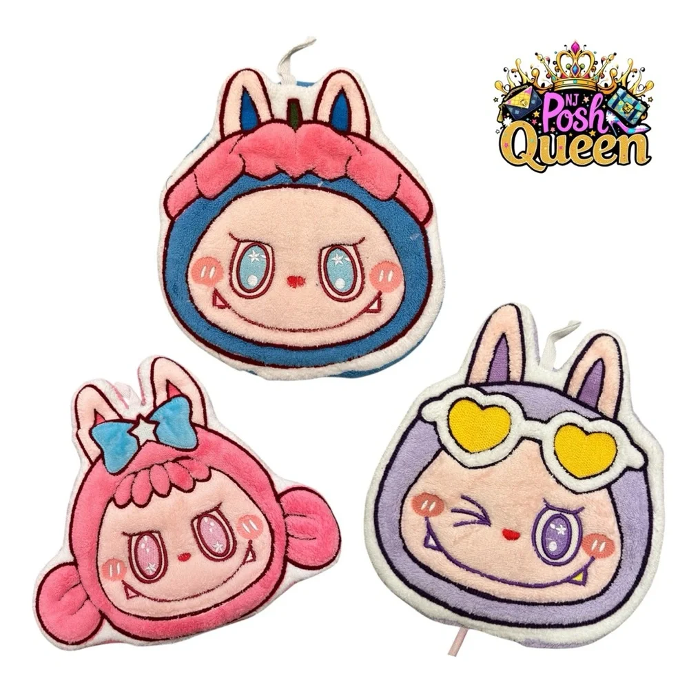 LABUBU 1 Pink Hanging Padded Thick Wash Cloth - Picture 3 of 3